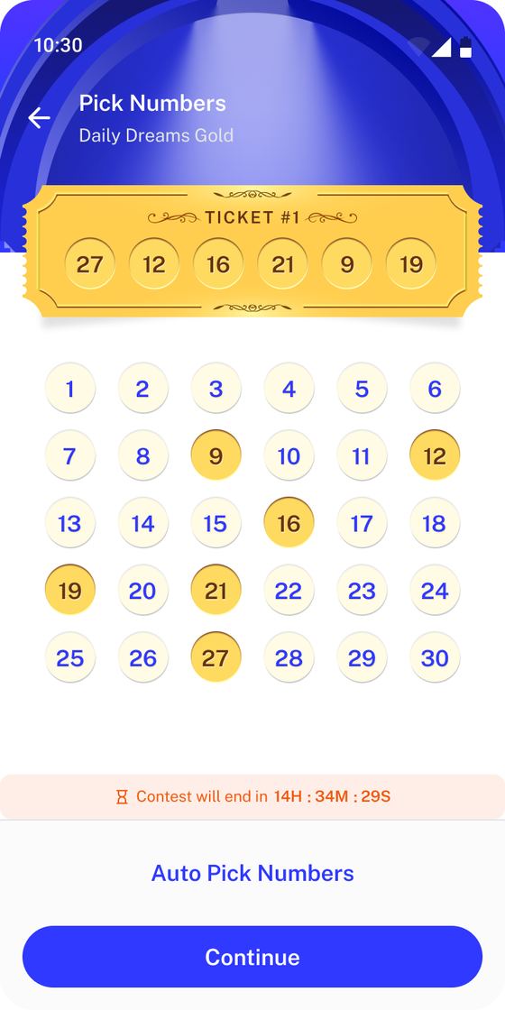 Picking six numbers for a ticket